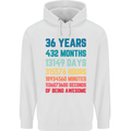 36th Birthday 36 Year Old Mens 80% Cotton Hoodie White