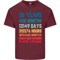 36th Birthday 36 Year Old Mens Cotton T-Shirt Tee Top Maroon