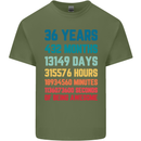 36th Birthday 36 Year Old Mens Cotton T-Shirt Tee Top Military Green