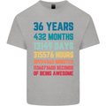 36th Birthday 36 Year Old Mens Cotton T-Shirt Tee Top Sports Grey