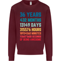 36th Birthday 36 Year Old Mens Sweatshirt Jumper Maroon