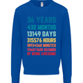 36th Birthday 36 Year Old Mens Sweatshirt Jumper Royal Blue