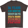 36th Birthday 36 Year Old Mens T-Shirt 100% Cotton Dark Chocolate