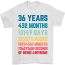 36th Birthday 36 Year Old Mens T-Shirt 100% Cotton White