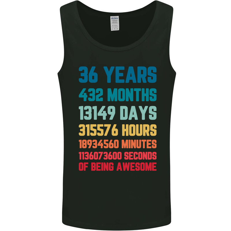 36th Birthday 36 Year Old Mens Vest Tank Top Black
