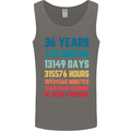 36th Birthday 36 Year Old Mens Vest Tank Top Charcoal