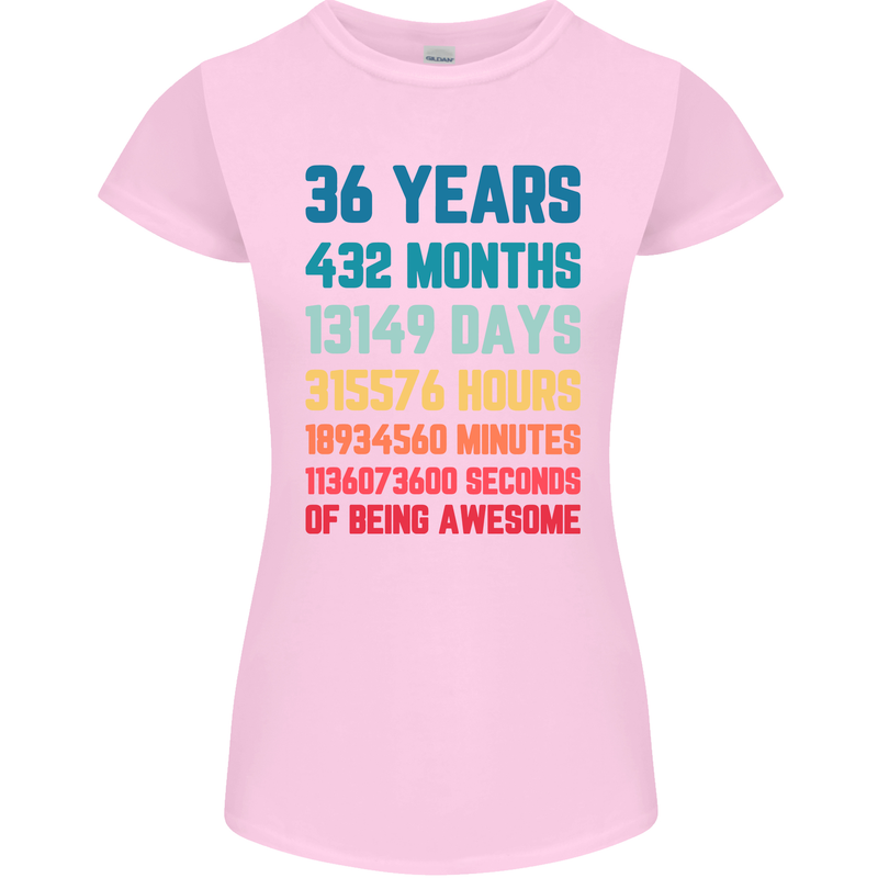 36th Birthday 36 Year Old Womens Petite Cut T-Shirt Light Pink