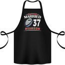 37 Year Wedding Anniversary 37th Rugby Cotton Apron 100% Organic Black