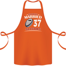 37 Year Wedding Anniversary 37th Rugby Cotton Apron 100% Organic Orange