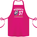 37 Year Wedding Anniversary 37th Rugby Cotton Apron 100% Organic Pink