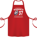 37 Year Wedding Anniversary 37th Rugby Cotton Apron 100% Organic Red