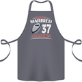 37 Year Wedding Anniversary 37th Rugby Cotton Apron 100% Organic Steel