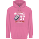 37 Year Wedding Anniversary 37th Rugby Mens 80% Cotton Hoodie Azelea