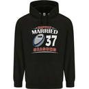 37 Year Wedding Anniversary 37th Rugby Mens 80% Cotton Hoodie Black