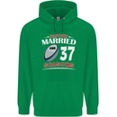 37 Year Wedding Anniversary 37th Rugby Mens 80% Cotton Hoodie Irish Green