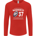 37 Year Wedding Anniversary 37th Rugby Mens Long Sleeve T-Shirt Red