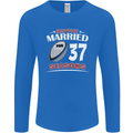 37 Year Wedding Anniversary 37th Rugby Mens Long Sleeve T-Shirt Royal Blue