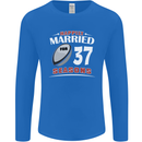 37 Year Wedding Anniversary 37th Rugby Mens Long Sleeve T-Shirt Royal Blue