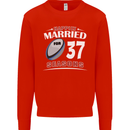 37 Year Wedding Anniversary 37th Rugby Mens Sweatshirt Jumper Bright Red