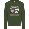 37 Year Wedding Anniversary 37th Rugby Mens Sweatshirt Jumper Forest Green