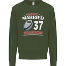 37 Year Wedding Anniversary 37th Rugby Mens Sweatshirt Jumper Forest Green