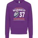 37 Year Wedding Anniversary 37th Rugby Mens Sweatshirt Jumper Purple