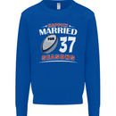 37 Year Wedding Anniversary 37th Rugby Mens Sweatshirt Jumper Royal Blue