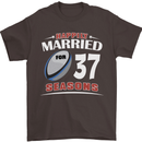 37 Year Wedding Anniversary 37th Rugby Mens T-Shirt 100% Cotton Dark Chocolate
