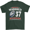 37 Year Wedding Anniversary 37th Rugby Mens T-Shirt 100% Cotton Forest Green