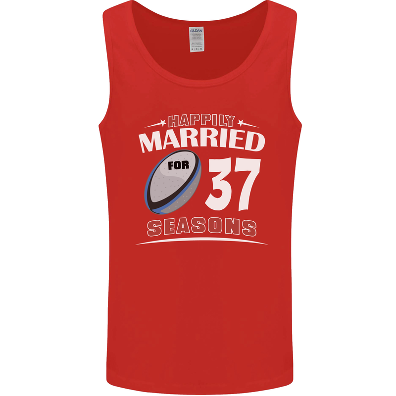 37 Year Wedding Anniversary 37th Rugby Mens Vest Tank Top Red