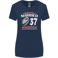 37 Year Wedding Anniversary 37th Rugby Womens Wider Cut T-Shirt Navy Blue