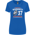 37 Year Wedding Anniversary 37th Rugby Womens Wider Cut T-Shirt Royal Blue