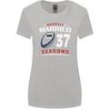 37 Year Wedding Anniversary 37th Rugby Womens Wider Cut T-Shirt Sports Grey