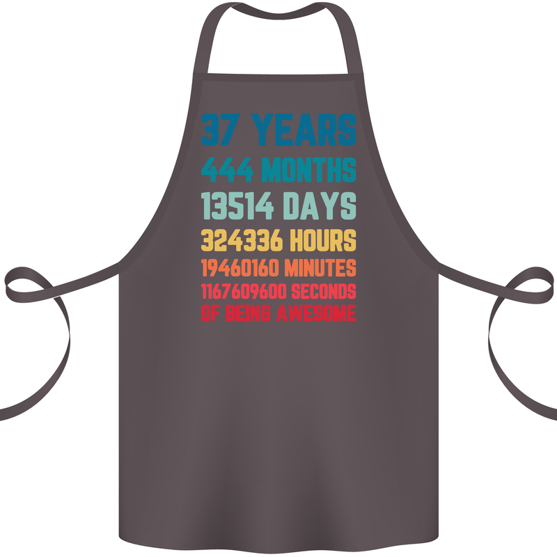 37th Birthday 37 Year Old Cotton Apron 100% Organic Dark Grey