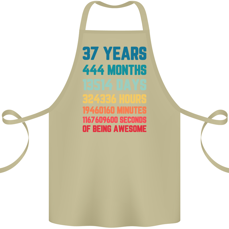 37th Birthday 37 Year Old Cotton Apron 100% Organic Khaki