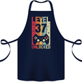 37th Birthday 37 Year Old Level Up Gamming Cotton Apron 100% Organic Navy Blue