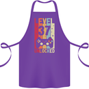 37th Birthday 37 Year Old Level Up Gamming Cotton Apron 100% Organic Purple