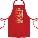 37th Birthday 37 Year Old Level Up Gamming Cotton Apron 100% Organic Red