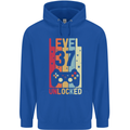 37th Birthday 37 Year Old Level Up Gamming Mens 80% Cotton Hoodie Royal Blue