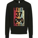 37th Birthday 37 Year Old Level Up Gamming Mens Sweatshirt Jumper Black