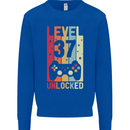 37th Birthday 37 Year Old Level Up Gamming Mens Sweatshirt Jumper Royal Blue