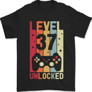 37th Birthday 37 Year Old Level Up Gamming Mens T-Shirt 100% Cotton Black