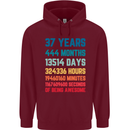 37th Birthday 37 Year Old Mens 80% Cotton Hoodie Maroon