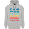 37th Birthday 37 Year Old Mens 80% Cotton Hoodie Sports Grey