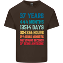 37th Birthday 37 Year Old Mens Cotton T-Shirt Tee Top Dark Chocolate