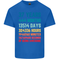 37th Birthday 37 Year Old Mens Cotton T-Shirt Tee Top Royal Blue