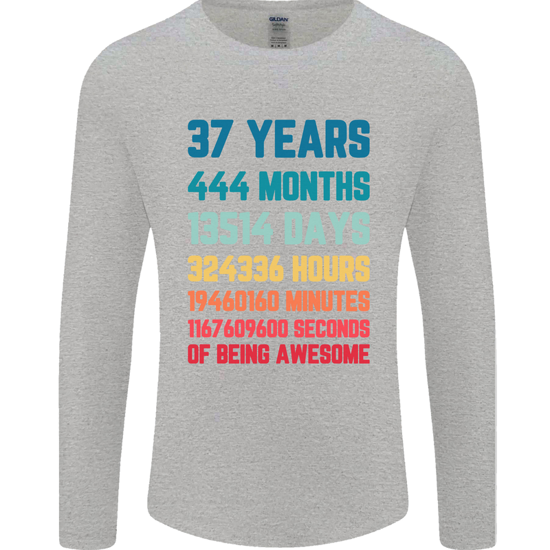 37th Birthday 37 Year Old Mens Long Sleeve T-Shirt Sports Grey