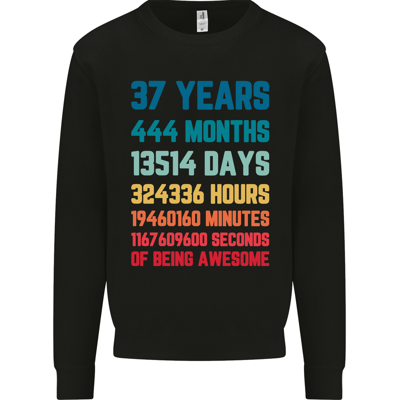 37th Birthday 37 Year Old Mens Sweatshirt Jumper Black