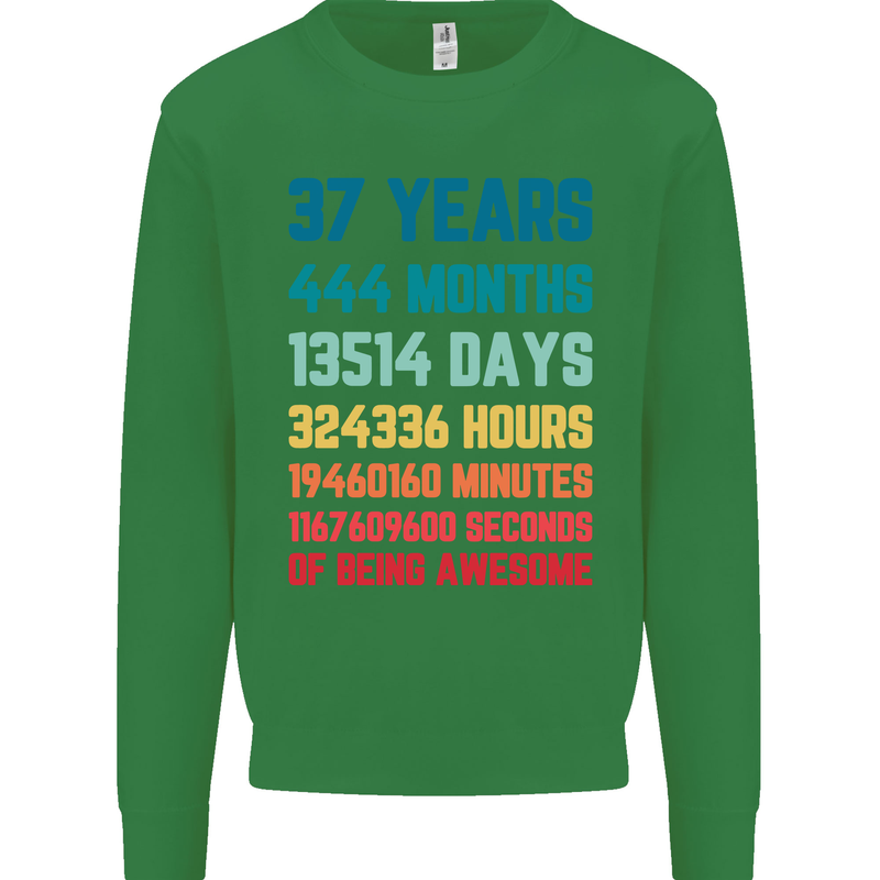 37th Birthday 37 Year Old Mens Sweatshirt Jumper Irish Green