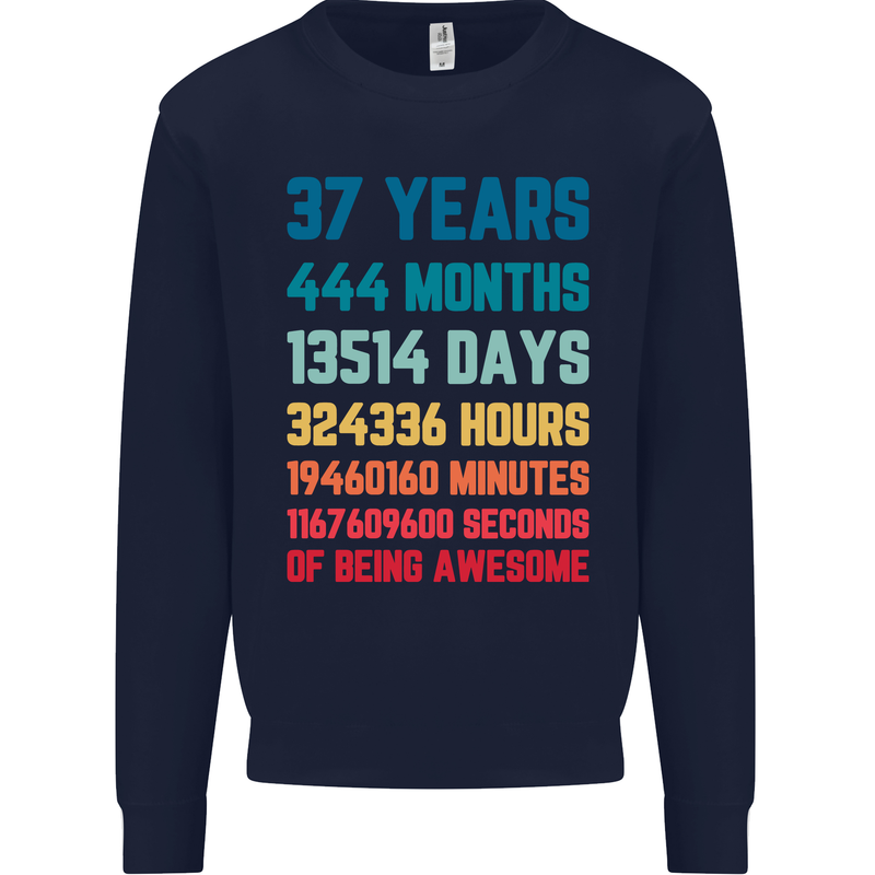 37th Birthday 37 Year Old Mens Sweatshirt Jumper Navy Blue